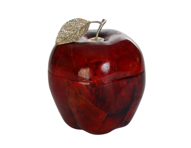 Apple box red penshell with leaf