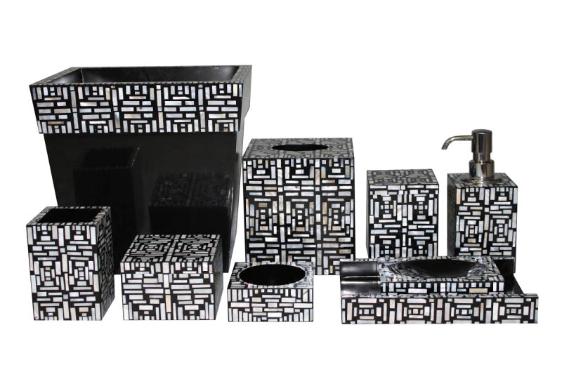 Kabibi bricks in diamond inlay with black resin bath set